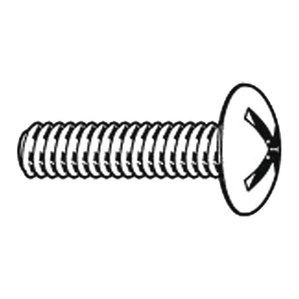 #6-32 x 1/2 in Phillips Truss Machine Screw, Zinc Plated Steel, 100 PK
