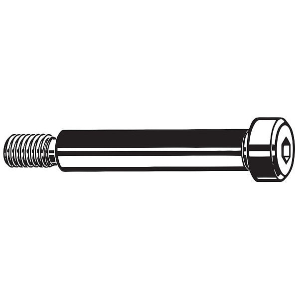 Shoulder Screw, #10-24 Thr Sz, 3/8 in Thr Lg, 1-1/2 in Shoulder Lg, Alloy Steel, 10 PK