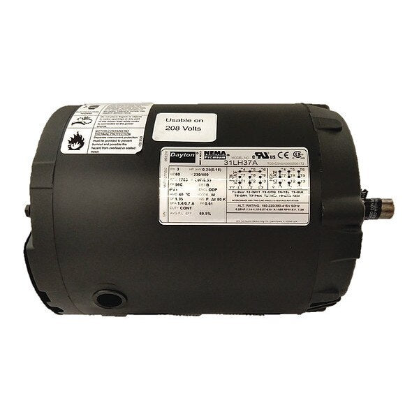 3-Phase General Purpose Motor, 1/4 HP, 56C Frame, 230/460V AC Voltage, 1,765 Nameplate RPM
