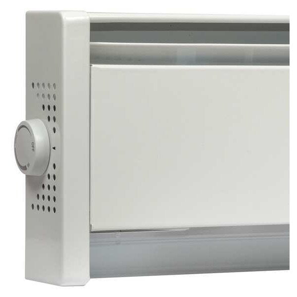 Electric Baseboard Heater Thermostat, 2 Poles, White, Powder Coated White Paint, 120/208/240V