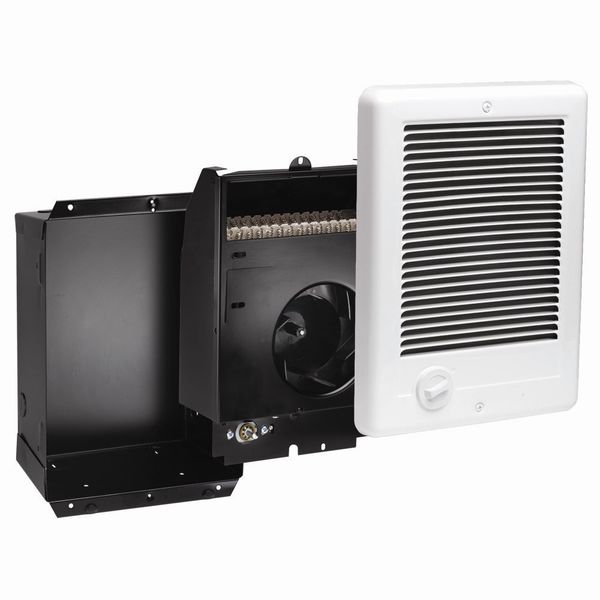 Electric Wall Mount Heater, 12 in H Grille, Recessed, 1000W, 120V AC, White