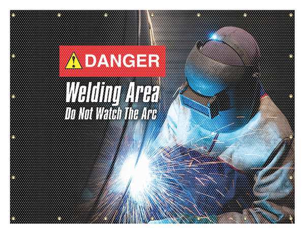 Welding Curtain, Yellow, 8 ft. W