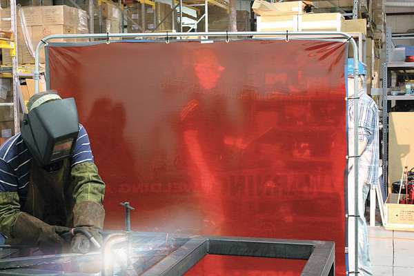 Welding Curtain, Red, 6 ft. W
