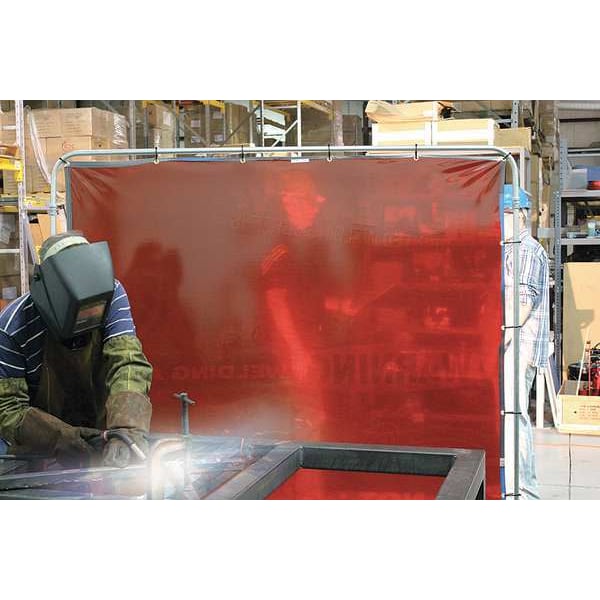 Welding Curtain, Red, 8 ft. W