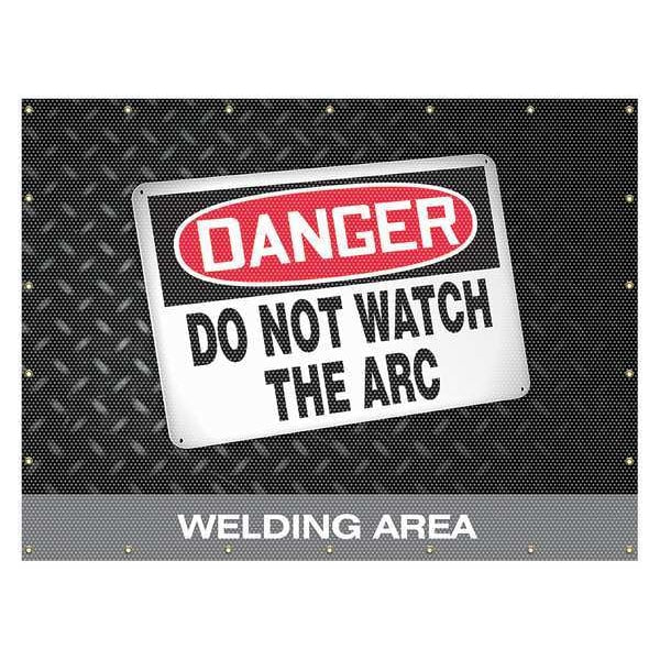 Welding Curtain, Blue, 8 ft. W