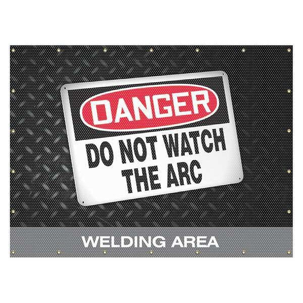 Welding Curtain, Red, 8 ft. W