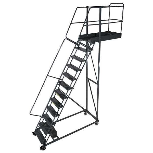 182 in H Steel Cantilever Rolling Ladder, 14 Steps