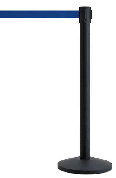 Barrier Post with Belt, Metal, 7-1/2 ft. L