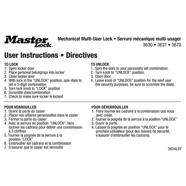 Instruction Sticker, English/French