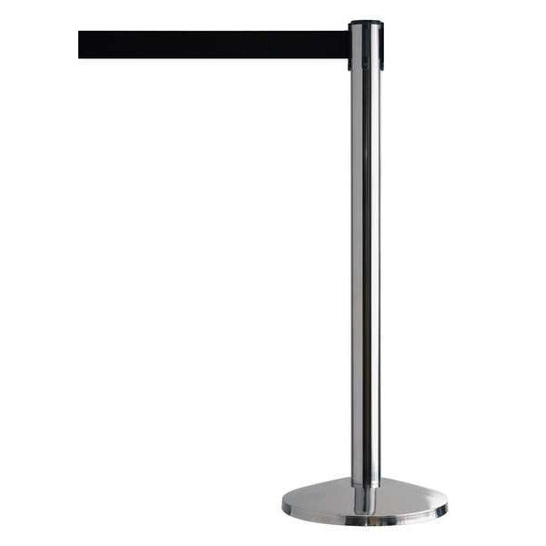 Barrier Post with Belt, Metal, 7-1/2 ft. L