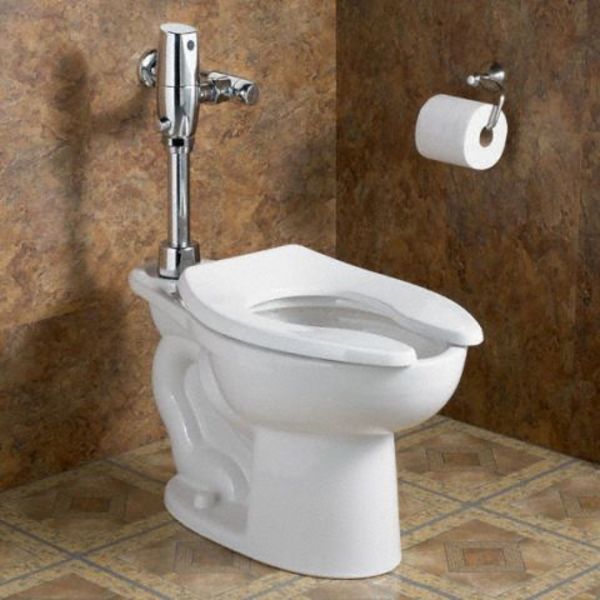 Toilet Bowl, 1.28 to 1.6 gpf, Flushometer, Floor Mount, Elongated, White