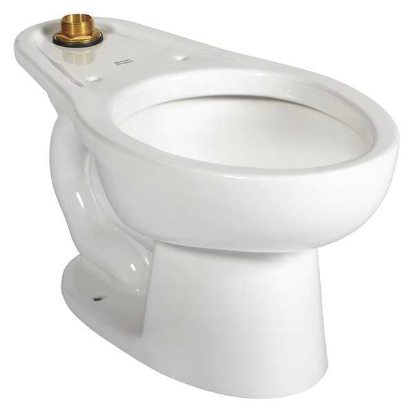 Toilet Bowl, 1.28 to 1.6 gpf, Flushometer, Floor Mount, Elongated, White