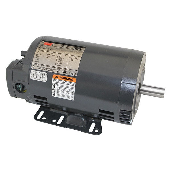 3-Phase General Purpose Motor, 2 HP, 143-5TC/56HCZ Frame, 230/460V AC Voltage, 3,515 Nameplate RPM