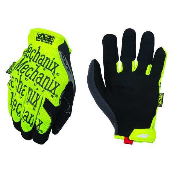 Hi-Vis Cut Resistant Gloves, A5 Cut Level, Uncoated, M, 1 PR