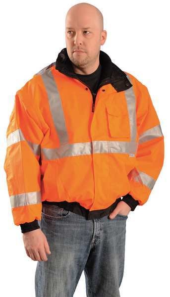 Unisex High-visibility Orange Polyester Hi-Vis Jacket size 2XL