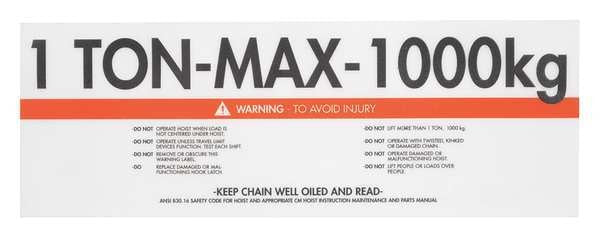 Capacity/Warning Label