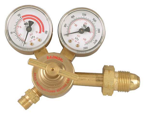 Gas Regulator, Single Stage, CGA-510, 0 to 15 psi, Use With: Acetylene