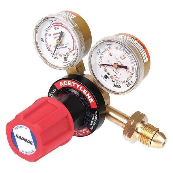 Gas Regulator, Single Stage, CGA-300, 2 to 15 psi, Use With: Acetylene
