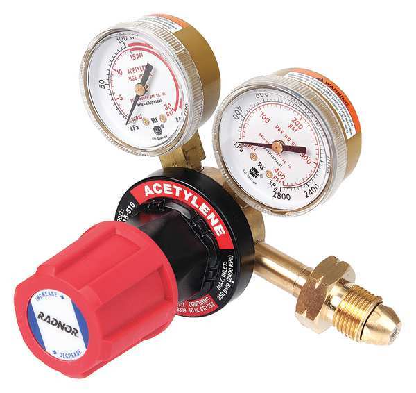 Gas Regulator, Single Stage, CGA-510, 2 to 15 psi, Use With: Acetylene