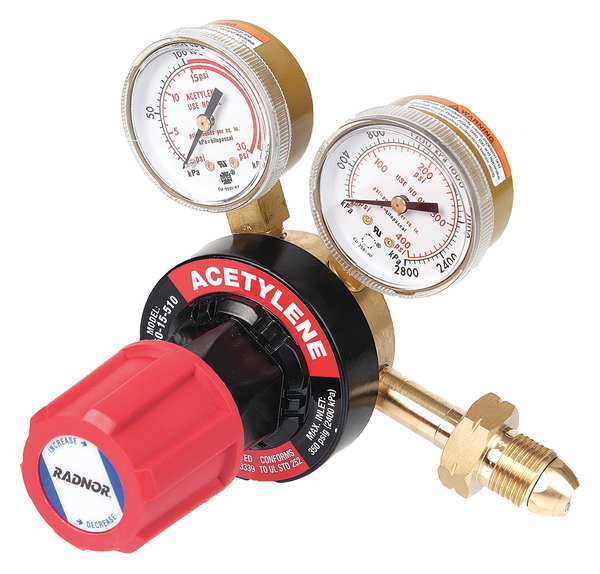 Gas Regulator, Single Stage, CGA-300, 2 to 15 psi, Use With: Acetylene