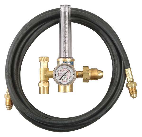 Flowmeter Regulator, Single Stage, CGA-580, 0 to 50 psi, Use With: Argon, Carbon Dioxide