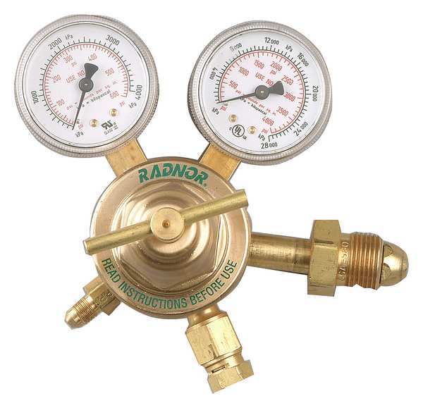 Purge Regulator, Single Stage, CGA-580, 10 to 500 psi, Use With: Nitrogen