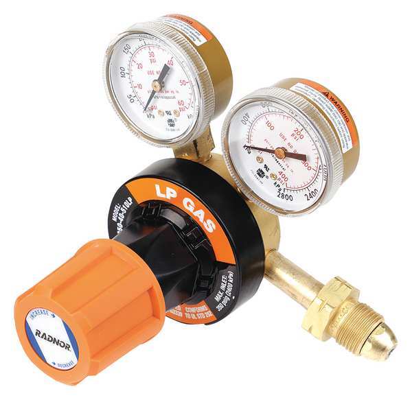 Gas Regulator, Single Stage, CGA-510, 2 to 40 psi, Use With: Propane