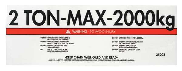Capacity/Warning Label