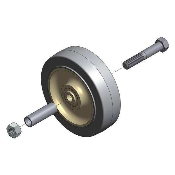 Rigid Wheel w/Mounting Hardware, 4 In., PR