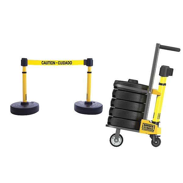 PLUS Barricade, Yellow, Caution - Cuidado
