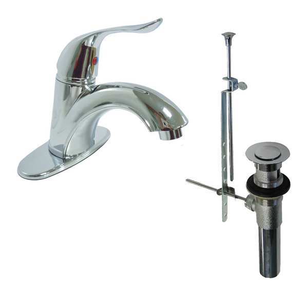 Manual Single Hole Mount, 1 Hole Low Arc Bathroom Faucet, Chrome