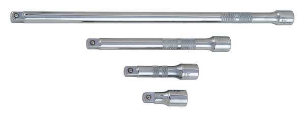 Socket Extension Set, 3/8 in Input Drive Size, 3/8 in Output Drive Size, 4 Piece, Chrome