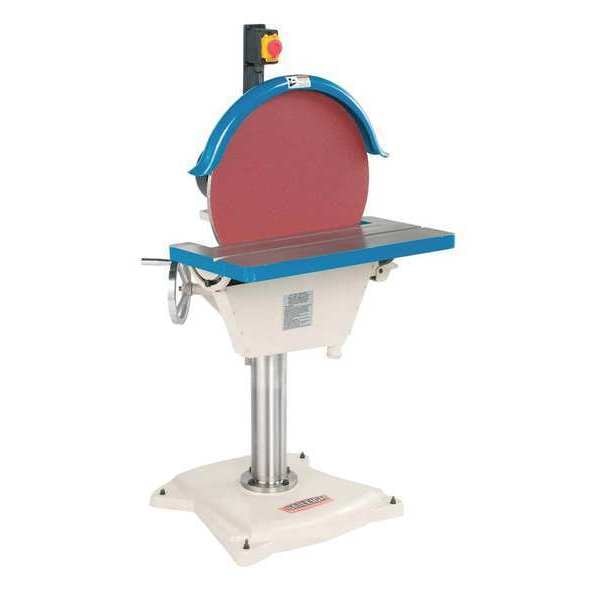Disc Sander, 2 hp, 20 in Disc Dia, 1100 RPM Disc Speed, Corded, 220 V