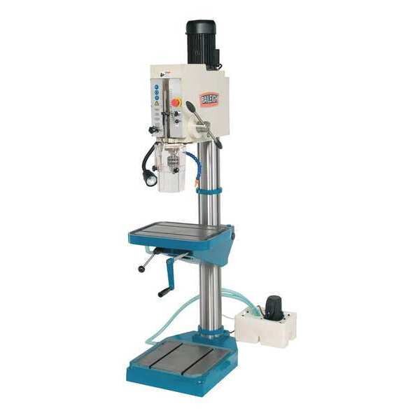 Floor Drill Press, Geared Head Drive, 3 1/2 hp, 220 V, 26 in Swing, 8 Speed