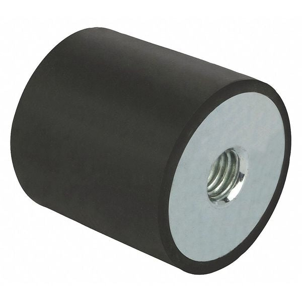 Rubber Buffer, Natural Rubber Shore 55A, 50 N Max, M4, cylindrical, internal threads