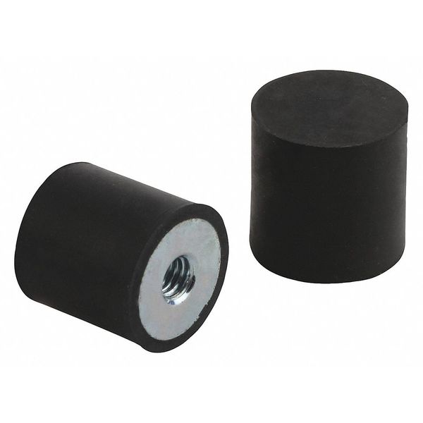 Rubber Buffer, Natural Rubber Shore 55A, 416 N Max, M8, cylindrical, internal threads one end