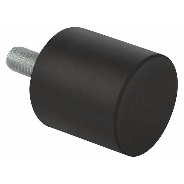 Rubber Buffer, Natural Rubber Shore 55A, 3100 N Max, M12, cylindrical, external threads one end