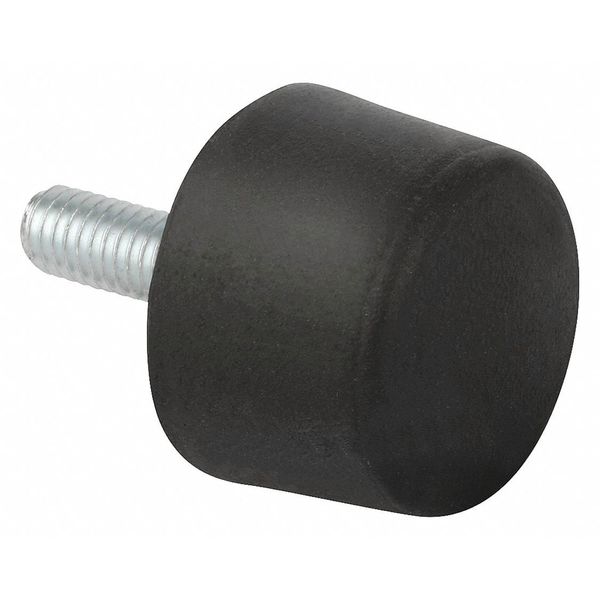 Rubber Buffer, Natural Rubber Shore 55A, 678 N Max, M6, Tapered profile w external threads