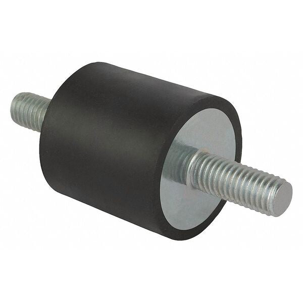 Rubber Buffer, Natural Rubber Shore 55A, 600 N Max, M8, cylindrical, external thread both ends