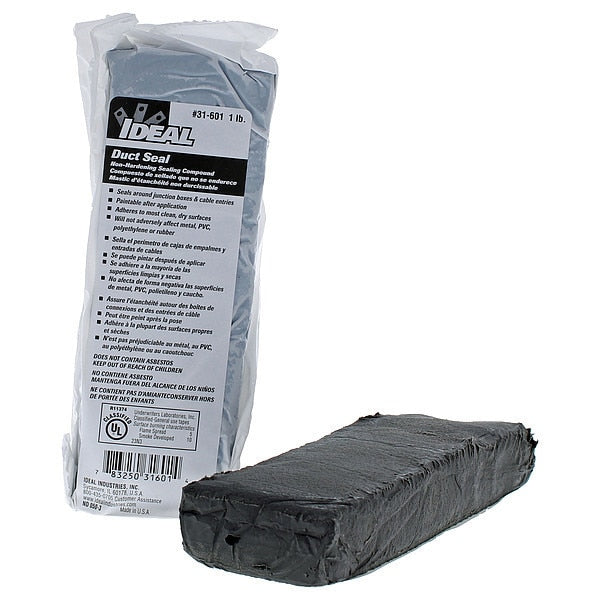 Sealant, 1 lb, Dark Gray, Non-drying synthetic polymers and oils Base