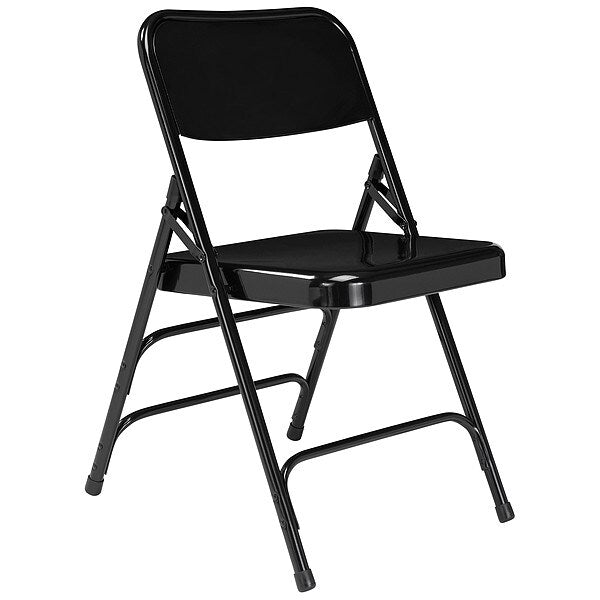 Folding Chair, Black, 18-3/4 In., PK4