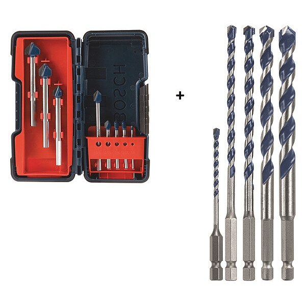 Glass and Tile Drill Bit Set, For Drill