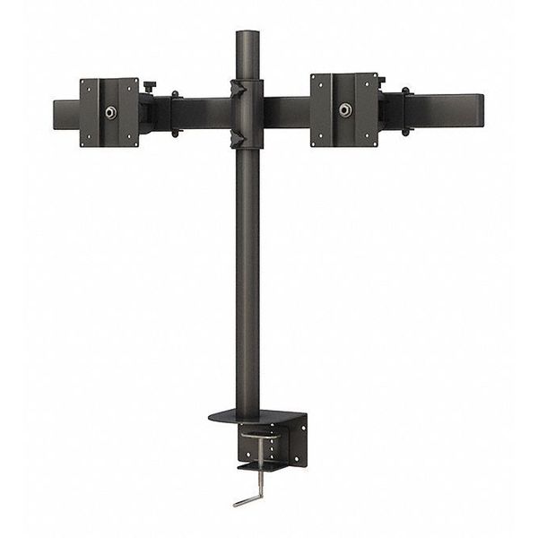 Clamp-Mounted Double Monitor Stand