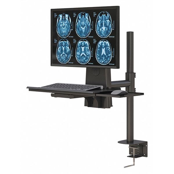 Clamp Monitor Arm w/Keyboard Tray