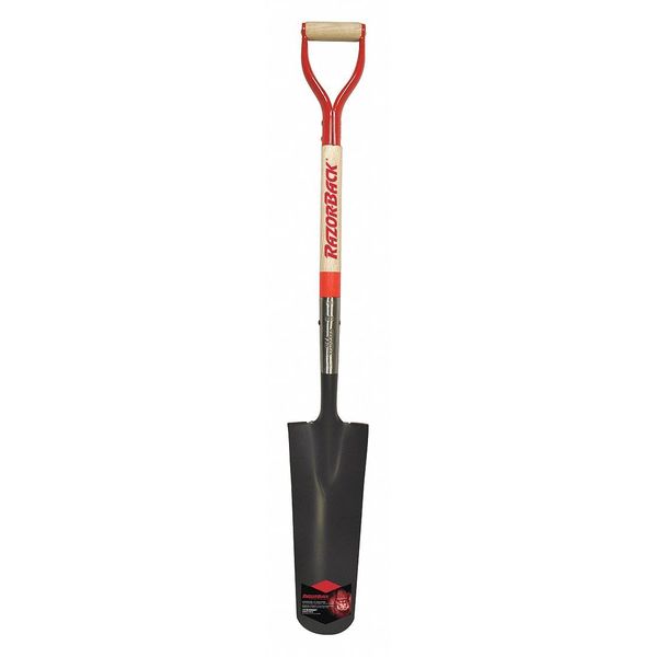 Spade, Drain, Wood Handle Dgrip, 16