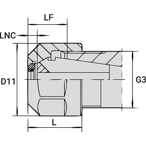 Locknut and StopScrew, ER16INTERNALCOOLA