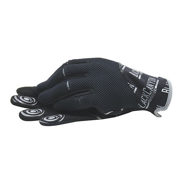 Silicone Coated Gloves, Palm Coverage, Black, L, PR