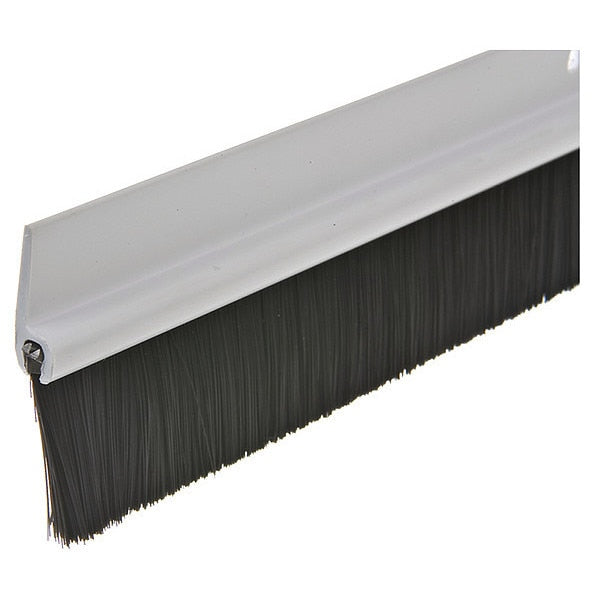 Door Sweep, White, Plastic and Brush