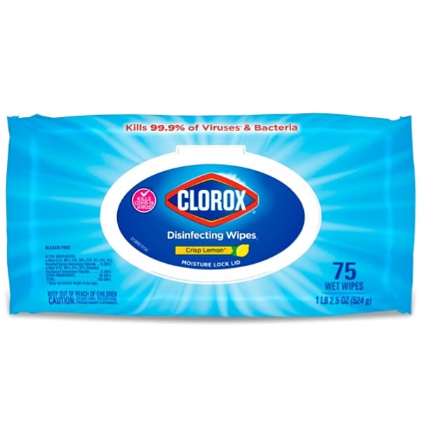 Disinfecting Wipes, Crisp Lemon, 75 ct, PK6