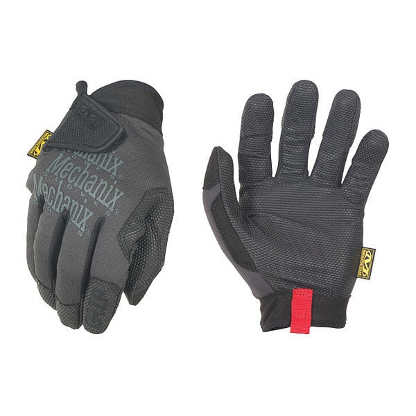 Mechanics Gloves, 2XL, Black, Synthetic Leather, Polyester, Spandex